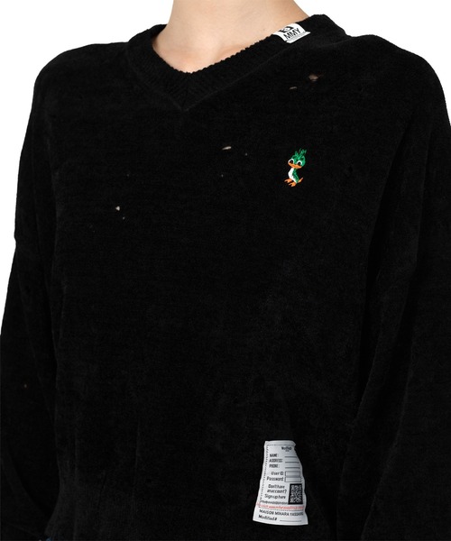 Maison MIHARA YASUHIRO（メゾンミハラヤスヒロ）の「Distressed Knit Sweater（ニット/セーター・レディース・ブラック・38/36）」の6枚目の写真