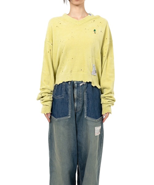 Maison MIHARA YASUHIRO（メゾンミハラヤスヒロ）の「Distressed Knit Sweater（ニット/セーター・レディース・ブラック・38/36）」の9枚目の写真