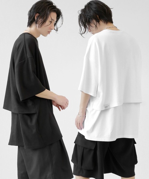 minsobi(ミンソビ)の「メッシュコアT(Tシャツ/カットソー・メンズ・ブラック/ホワイト・FREE)」の3枚目の写真