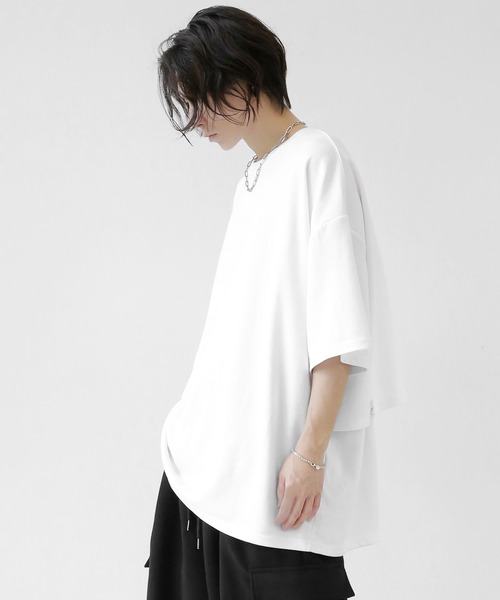 minsobi(ミンソビ)の「メッシュコアT(Tシャツ/カットソー・メンズ・ブラック/ホワイト・FREE)」の7枚目の写真