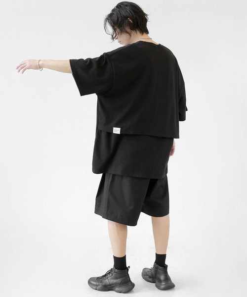 minsobi(ミンソビ)の「メッシュコアT(Tシャツ/カットソー・メンズ・ブラック/ホワイト・FREE)」の18枚目の写真