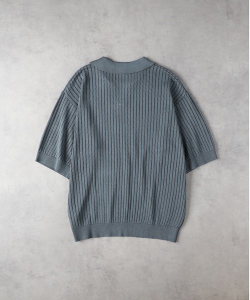 BACK NUMBER（バックナンバー）の「【BACK NUMBER】透かし編みニットスキッパーポロシャツ（ニット/セーター・メンズ・ブラック/ライトブラウン/ターコイズブルー・M/L/XL）」の7枚目の写真