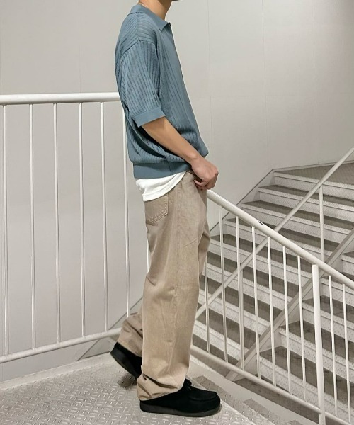 BACK NUMBER（バックナンバー）の「【BACK NUMBER】透かし編みニットスキッパーポロシャツ（ニット/セーター・メンズ・ブラック/ライトブラウン/ターコイズブルー・M/L/XL）」の15枚目の写真