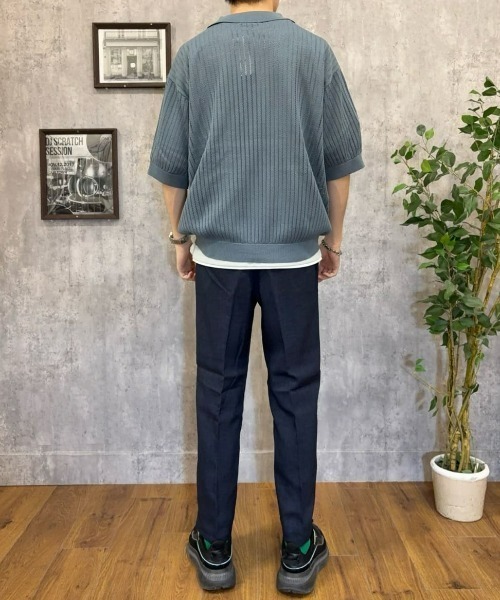 BACK NUMBER（バックナンバー）の「【BACK NUMBER】透かし編みニットスキッパーポロシャツ（ニット/セーター・メンズ・ブラック/ライトブラウン/ターコイズブルー・M/L/XL）」の20枚目の写真