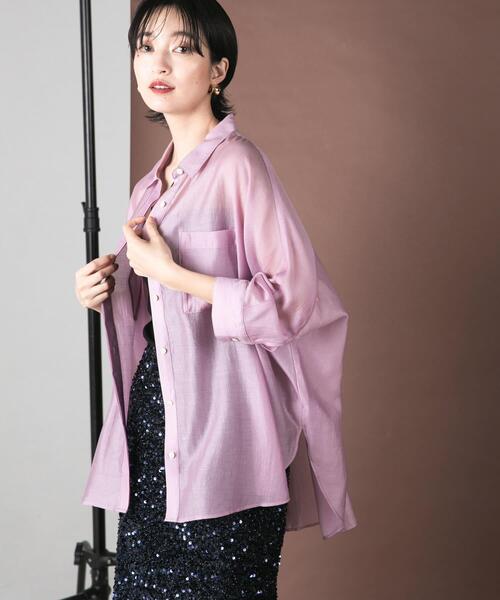 URBAN RESEARCH ROSSO WOMEN(アーバンリサーチ ロッソ)の「アセテートシアードルマンシャツ(シャツ/ブラウス・レディース・ピンク/オフホワイト・FREE)」の2枚目の写真
