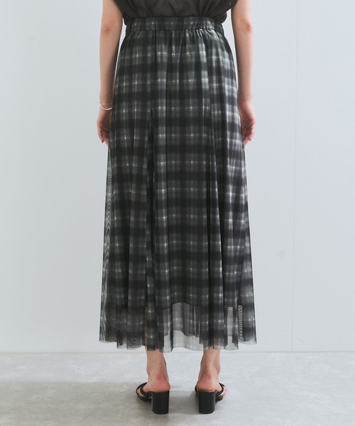 VIS（ビス）の「【洗える】チュールプリントチェックスカート（スカート・レディース・ブラウン系その他/ブラック系その他・FREE）」の15枚目の写真