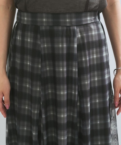 VIS（ビス）の「【洗える】チュールプリントチェックスカート（スカート・レディース・ブラウン系その他/ブラック系その他・FREE）」の14枚目の写真