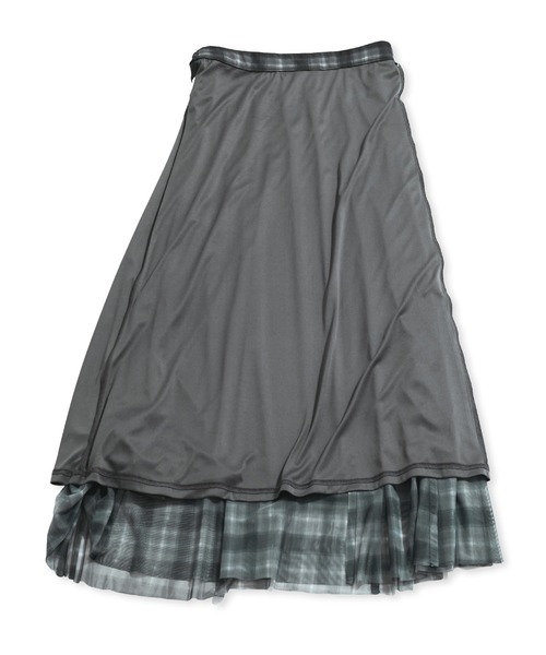 VIS（ビス）の「【洗える】チュールプリントチェックスカート（スカート・レディース・ブラウン系その他/ブラック系その他・FREE）」の10枚目の写真