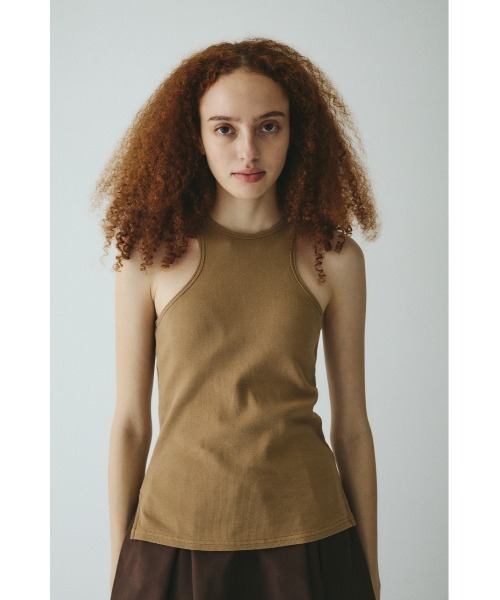 HeRIN.CYE（ヘリンドットサイ）の「American sleeve tank top　　アメリカンスリーブタンクトップ（タンクトップ・レディース・ブラック/ブルー/オフホワイト/レッド/ブラウン・FREE）」の4枚目の写真
