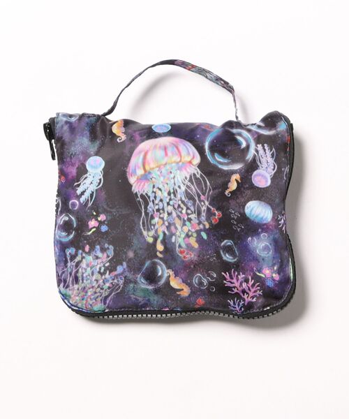 ScoLar（スカラー）の「652435：バナナ・蝶・くらげ 3柄展開パッカブルナップサック（バックパック/リュック・レディース・アイボリー/ブラック/ブルー・FREE）」の6枚目の写真