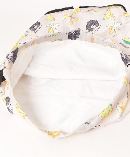 ScoLar（スカラー）の「652435：バナナ・蝶・くらげ 3柄展開パッカブルナップサック（バックパック/リュック・レディース・アイボリー/ブラック/ブルー・FREE）」の8枚目の写真