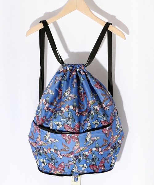 ScoLar（スカラー）の「652435：バナナ・蝶・くらげ 3柄展開パッカブルナップサック（バックパック/リュック・レディース・アイボリー/ブラック/ブルー・FREE）」の21枚目の写真