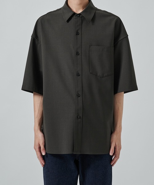 STUDIOUS(ステュディオス)の「【STUDIOUS】SUMMER WOOL SHIRTS(シャツ/ブラウス・メンズ・ダークブラウン/ブラック/カーキ・1/2)」の13枚目の写真