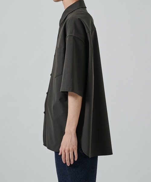 STUDIOUS(ステュディオス)の「【STUDIOUS】SUMMER WOOL SHIRTS(シャツ/ブラウス・メンズ・ダークブラウン/ブラック/カーキ・1/2)」の14枚目の写真