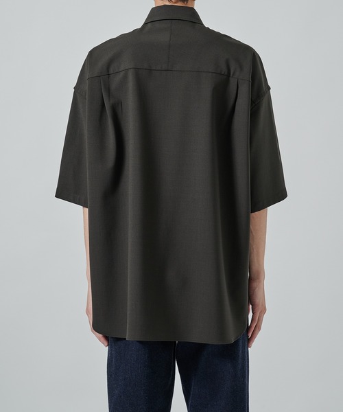 STUDIOUS(ステュディオス)の「【STUDIOUS】SUMMER WOOL SHIRTS(シャツ/ブラウス・メンズ・ダークブラウン/ブラック/カーキ・1/2)」の15枚目の写真
