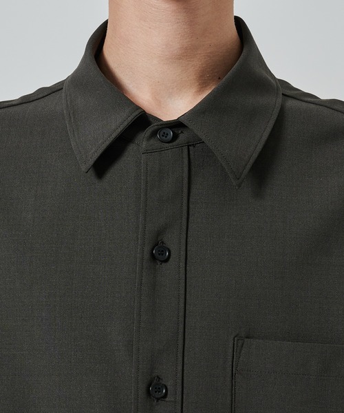 STUDIOUS(ステュディオス)の「【STUDIOUS】SUMMER WOOL SHIRTS(シャツ/ブラウス・メンズ・ダークブラウン/ブラック/カーキ・1/2)」の19枚目の写真