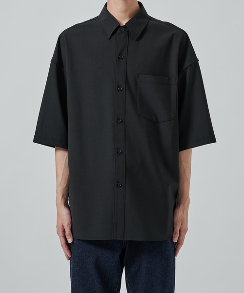 STUDIOUS(ステュディオス)の「【STUDIOUS】SUMMER WOOL SHIRTS(シャツ/ブラウス・メンズ・ダークブラウン/ブラック/カーキ・1/2)」の4枚目の写真