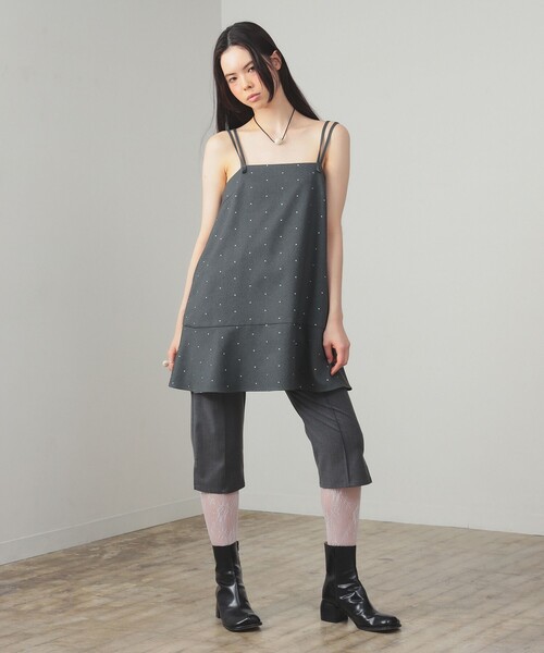 Ray BEAMS ドットプリント ミニ キャミワンピース Ray BEAMS（レイビームス）の「ドットプリント ミニ キャミワンピース
