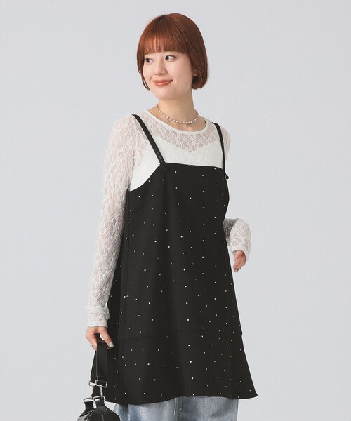 セール】ドットプリント ミニ キャミワンピース（ワンピース