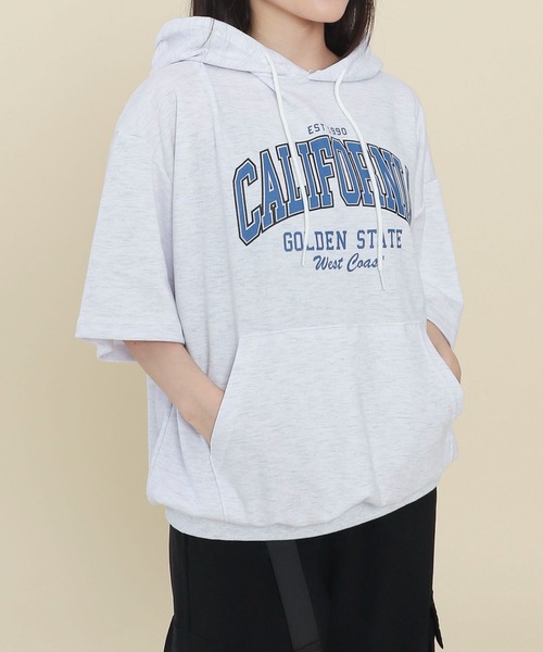 WOND(ウォンド)の「WOND/CALIFORNIAビッグSSパーカー(Tシャツ/カットソー・レディース・サックスブルー/グレー・FREE)」の2枚目の写真