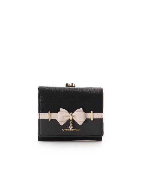 SAMANTHAVEGA(サマンサベガ)の「バイカラーアクセントリボン折財布(財布・レディース・ピンク/ホワイト/ライトブルー/ブラック・FREE)」の3枚目の写真