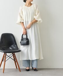 リネンライクタックワンピース