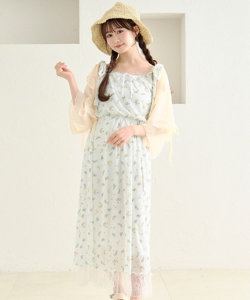 apres jour by あかちゃす（アプレジュールバイアカチャス）の「【あかちゃすコラボアイテム】花柄チュールワンピースセット（ワンピース・レディース・ブラック/ホワイト/ホワイト系その他・X-LARGE/フリー）」の12枚目の写真