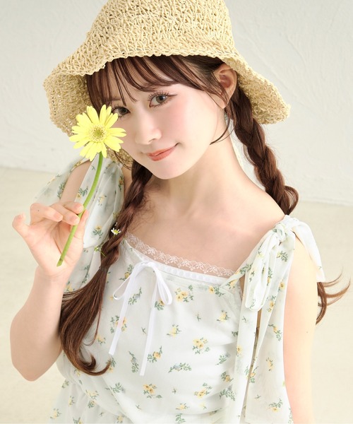 apres jour by あかちゃす（アプレジュールバイアカチャス）の「【あかちゃすコラボアイテム】花柄チュールワンピースセット（ワンピース・レディース・ブラック/ホワイト/ホワイト系その他・X-LARGE/フリー）」の4枚目の写真