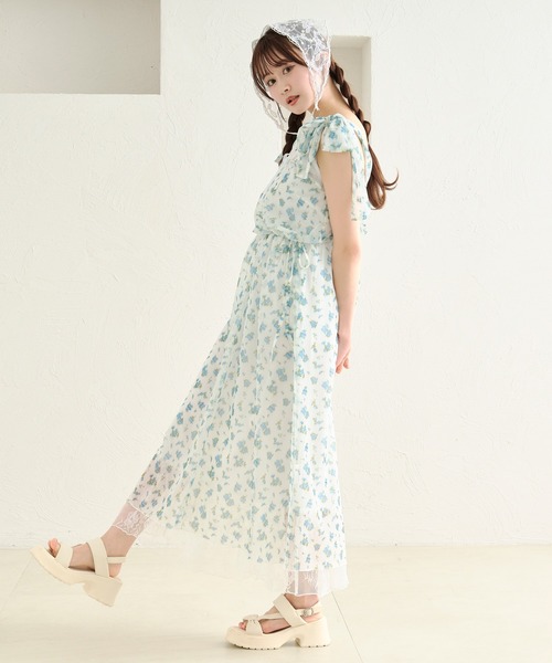 apres jour by あかちゃす（アプレジュールバイアカチャス）の「【あかちゃすコラボアイテム】花柄チュールワンピースセット（ワンピース・レディース・ブラック/ホワイト/ホワイト系その他・X-LARGE/フリー）」の19枚目の写真