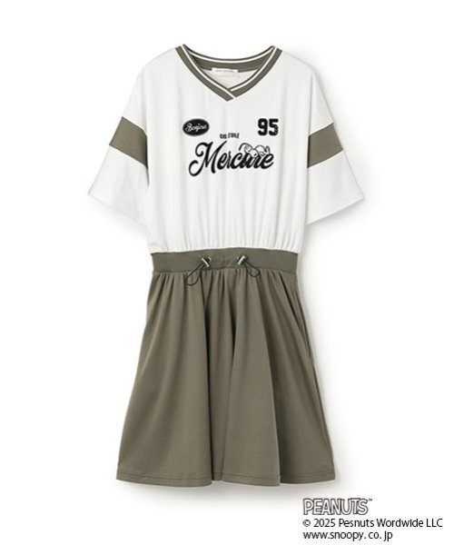 pom ponette junior（ポンポネットジュニア）の「【PEANUTS】【接触冷感】ドッキングカットワンピース（ワンピース・キッズ・カーキ/ブラック・L:160cm/S:140cm/M:150cm）」の2枚目の写真