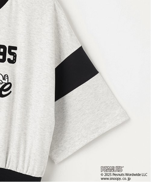 pom ponette junior（ポンポネットジュニア）の「【PEANUTS】【接触冷感】ドッキングカットワンピース（ワンピース・キッズ・カーキ/ブラック・L:160cm/S:140cm/M:150cm）」の5枚目の写真