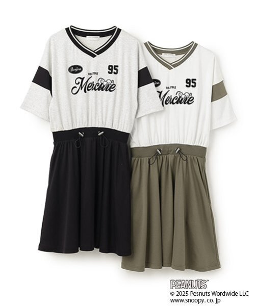 pom ponette junior（ポンポネットジュニア）の「【PEANUTS】【接触冷感】ドッキングカットワンピース（ワンピース・キッズ・カーキ/ブラック・L:160cm/S:140cm/M:150cm）」の13枚目の写真