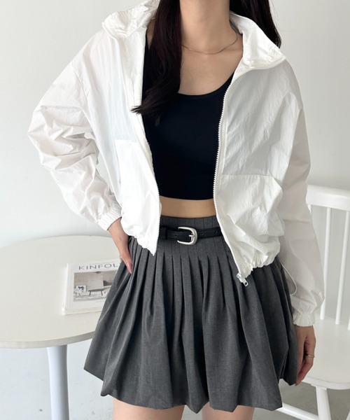 wears(ウェアーズ)の「レースラインナイロントラックブルゾン(ジャージ・レディース・ブラック/ネイビー/ホワイト・FREE)」の2枚目の写真