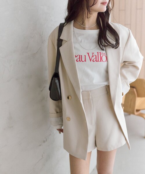 【週末セール】mystic 金ボタンテーラードジャケット ブラウン 秋の定番ジャケット！3色展開◎】金ボタンテーラードジャケット