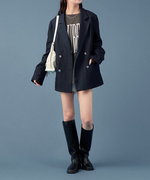 タグ付き　beauty:beast テーラードジャケット ブラック 金ボタンテーラードジャケット（テーラードジャケット）｜mystic