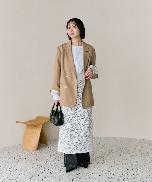 【新品未使用タグ付】mystic 金ボタンテーラードジャケット　ネイビー 2026SS新色IVO / BEI 》【SET UP着用◎/アウターの中にも着込める