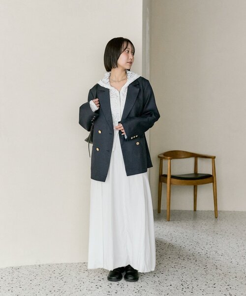 mystic（ミスティック）の「《2026SS/ IVOとBEIが登場！ 》【SET UPスタイルにも◎/アウターの中にも着込める◎】金ボタンテーラードジャケット（テーラードジャケット・レディース・ブラウン/イエロー/ネイビー/ベージュ/アイボリー・FREE）」の14枚目の写真