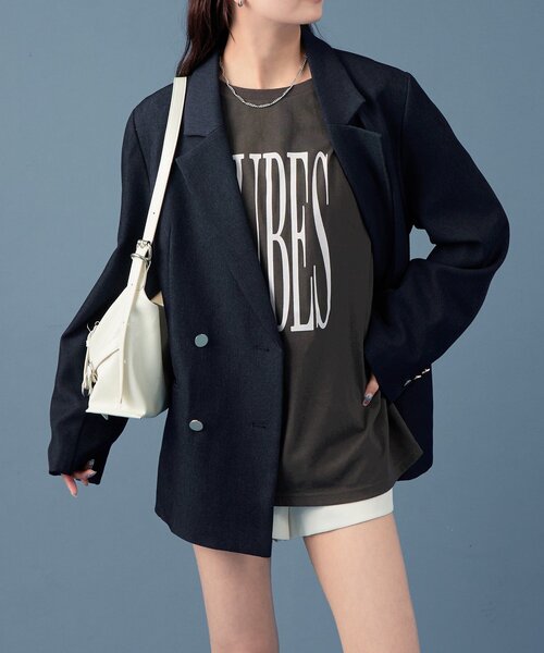 mystic（ミスティック）の「《2026SS/ IVOとBEIが登場！ 》【SET UPスタイルにも◎/アウターの中にも着込める◎】金ボタンテーラードジャケット（テーラードジャケット・レディース・ブラウン/イエロー/ネイビー/ベージュ/アイボリー・FREE）」の21枚目の写真