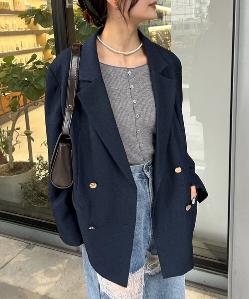 新品 ミスティック 金ボタンテーラードジャケット ネイビー セール】《2026SS/ IVOとBEIが登場！ 》【SET UPスタイルにも