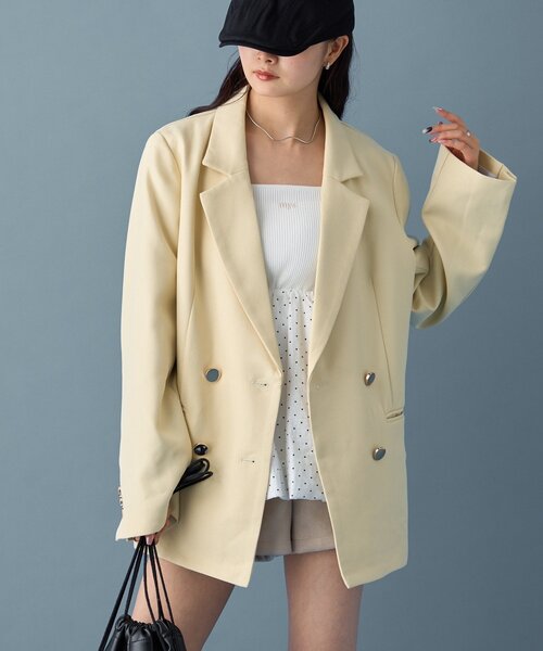 アナイ　リネンオックステーラードジレ　オフホワイト　パールボタン　36 アナイ リネンオックステーラードジレ オフホワイト パールボタン 36