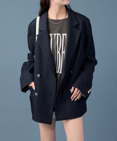 金ボタンテーラードジャケット（テーラードジャケット）｜mystic