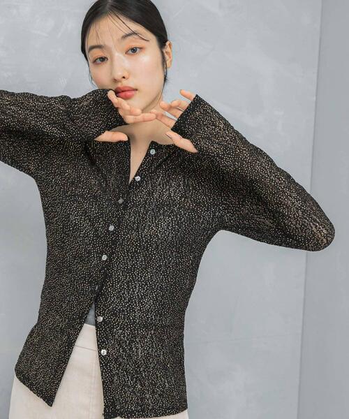 URBAN RESEARCH ROSSO WOMEN(アーバンリサーチ ロッソ)の「ラメレースカットソー(Tシャツ/カットソー・レディース・アイボリー/ブラック・FREE)」の1枚目の写真