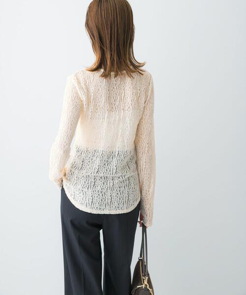 URBAN RESEARCH ROSSO WOMEN(アーバンリサーチ ロッソ)の「ラメレースカットソー(Tシャツ/カットソー・レディース・アイボリー/ブラック・FREE)」の5枚目の写真