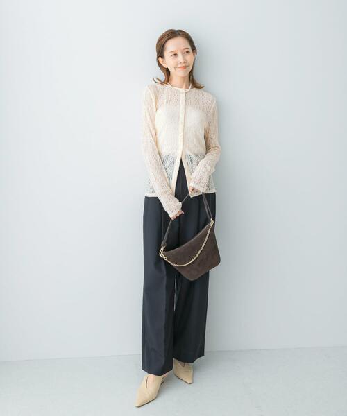 URBAN RESEARCH ROSSO WOMEN(アーバンリサーチ ロッソ)の「ラメレースカットソー(Tシャツ/カットソー・レディース・アイボリー/ブラック・FREE)」の6枚目の写真