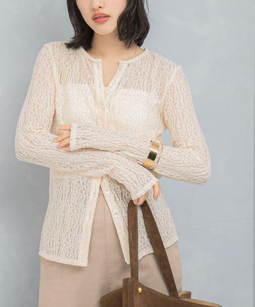 URBAN RESEARCH ROSSO WOMEN(アーバンリサーチ ロッソ)の「ラメレースカットソー(Tシャツ/カットソー・レディース・アイボリー/ブラック・FREE)」の7枚目の写真