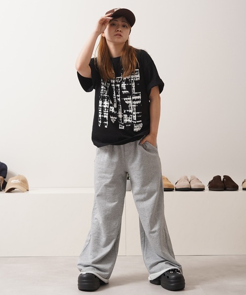 Laufer（ロイファー）の「【Laufer】ベルトループ付き カットオフ ワイドストレート スウェットパンツ / Cut-off wide straight sweatpants（スウェットパンツ・メンズ・ブラック/グレー・S/M/L）」の8枚目の写真