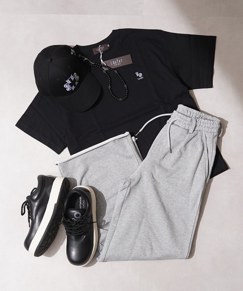 Laufer（ロイファー）の「【Laufer】ベルトループ付き カットオフ ワイドストレート スウェットパンツ / Cut-off wide straight sweatpants（スウェットパンツ・メンズ・ブラック/グレー・S/M/L）」の18枚目の写真