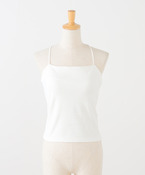 JOURNAL STANDARD（ジャーナルスタンダード）の「フライスバッククロスストラップインナー（カップ付き）（キャミソール・レディース・ラスタ/ホワイト/ブラック・FREE）」の2枚目の写真