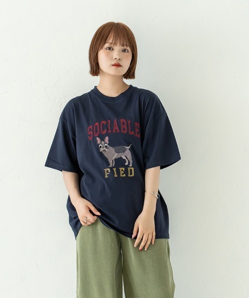 Quash(クアッシュ)の「ムーブアイアニマル刺繍Tシャツ(Tシャツ/カットソー・メンズ・ホワイト系その他/イエロー/ホワイト/ネイビー/ブラック/グリーン・LARGE/MEDIUM)」の15枚目の写真