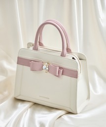 SAMANTHAVEGA | バイカラージュエルリボンハンドバッグ(ハンドバッグ)